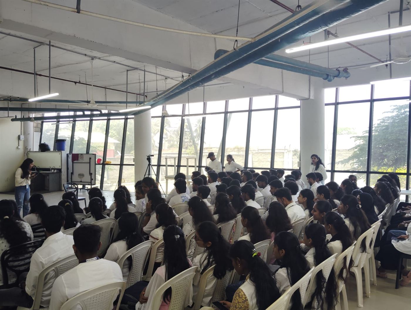 Students at a session in a college